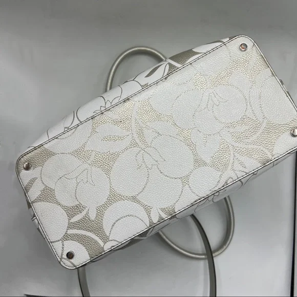 Kate Spade Evangelie Larchmont Ave Breezy Floral Leather Satchel Crossbody Bag - Picture 8 of 16